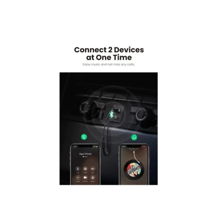 FM модулятор Ugreen Bluetooth 5.0 Aux with mic CM309 UGREEN Black (70601)