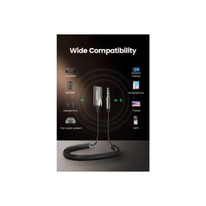 FM модулятор Ugreen Bluetooth 5.0 Aux with mic CM309 UGREEN Black (70601)