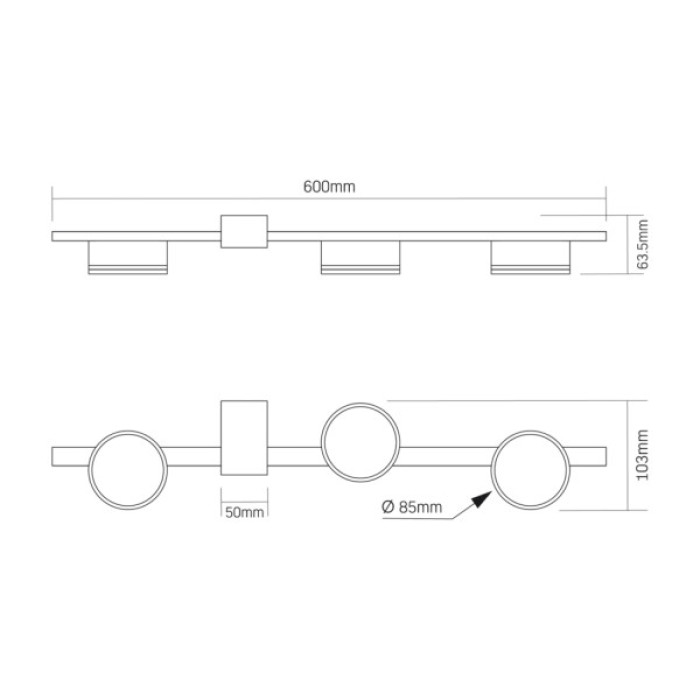 Світильник Videx під лампу 3xGX53 (VL-SPF32-3W)