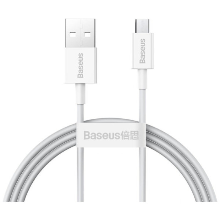 Дата кабель USB 2.0 AM to Micro 5P 2.0m Superior Fast Charging 2A white Baseus (CAMYS-A02)