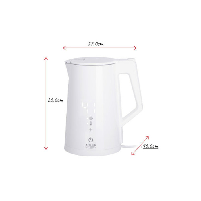 Електрочайник Adler AD 1345 white