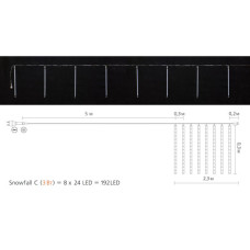 Гірлянда Delux Snowfall C 192LED 8х0.3 м IP44 EN Біла/Прозора (90017977)
