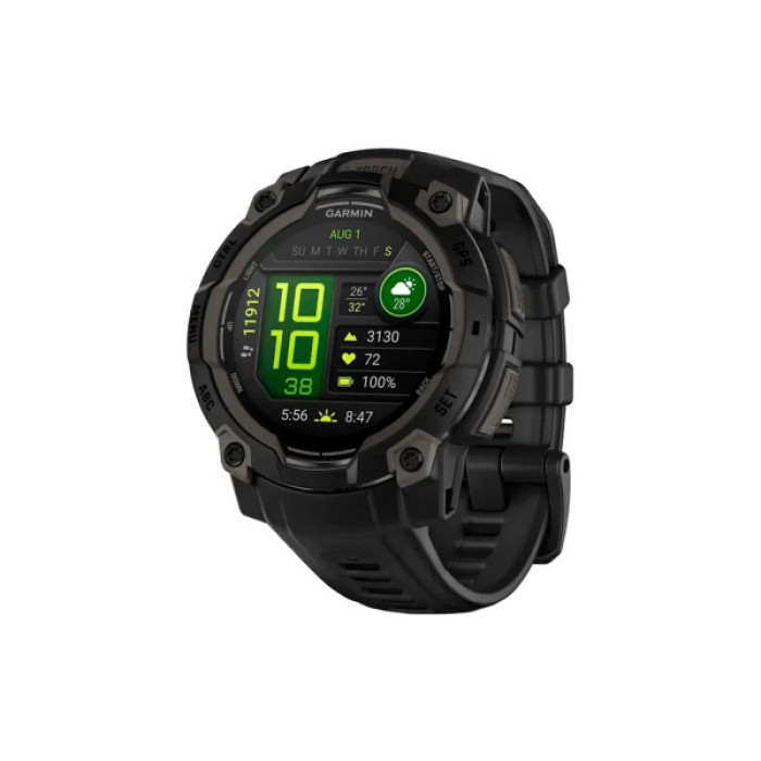 Смарт-годинник Garmin Instinct 3, 45mm, AMOLED, Black Bezel with Black Band, GPS смарт-годинник (010-02936-00)