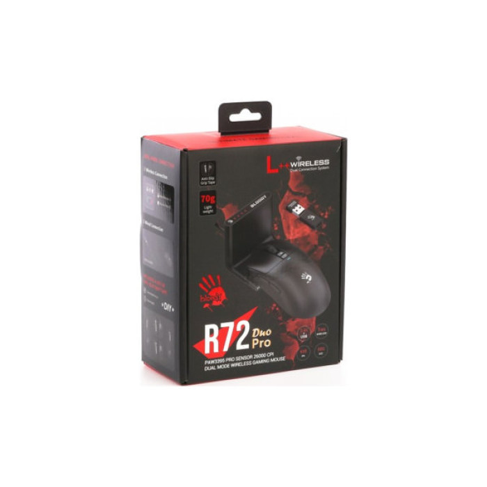 Мишка A4Tech Bloody R72 Pro Duo Wireless/USB Black (4711421000840)