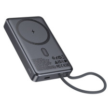 Батарея універсальна HOCO 10000 mAh Origen Dual PD/20W Magnetic with cable Type-C Metal Gray (Q44 / 714983)