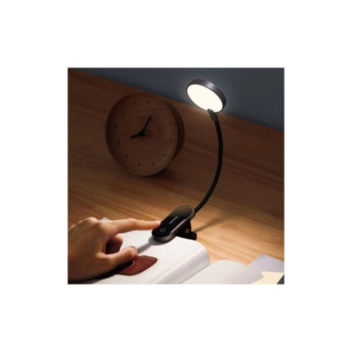 Настільна лампа Baseus Comfort Reading Mini Clip Lamp with battery Dark Gray (DGRAD-0G)