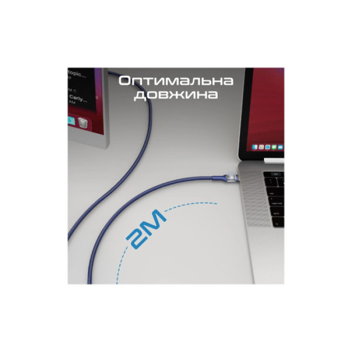 Дата кабель USB-C to USB-C 2.0m Promate (lucidline-cc200.navy)