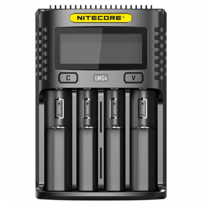 Зарядний пристрій для акумуляторів Nitecore Digicharger UMS4 (4 channels, LCD, Li-ion, Ni-Mh, Ni-Cd) (UMS4)