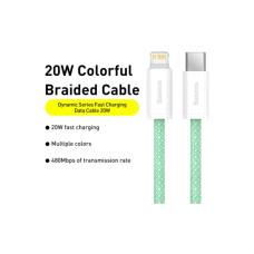 Дата кабель USB-C to Lightning 2.0m 20W green Baseus (CALD000106)