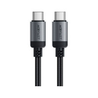 Дата кабель USB-C to USB-C 1.2m 3A aluminum alloy C20-03 Black Acefast (6974316283775)