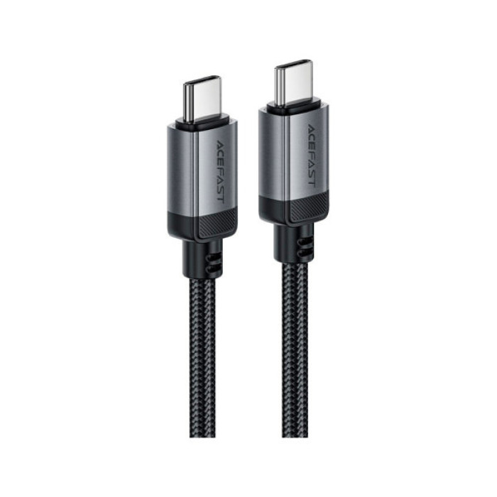 Дата кабель USB-C to USB-C 1.2m 3A aluminum alloy C20-03 Black Acefast (6974316283775)