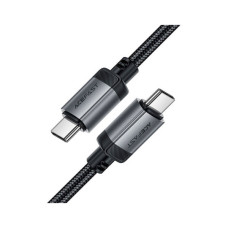 Дата кабель USB-C to USB-C 1.2m 3A aluminum alloy C20-03 Black Acefast (6974316283775)