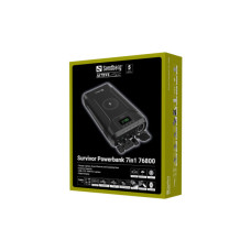 Батарея універсальна Sandberg 76800mAh Survivor 7in1 DC/91W, PD/100W, Cigar Lighter/120W, QI-15W, power-through (421-15)