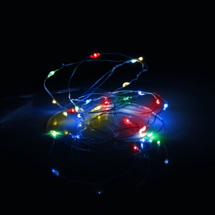 Гірлянда YES! Fun Нитка на мідному дроті 20 LED Різнокольорова 2 м Статична на Батарейках (975022)