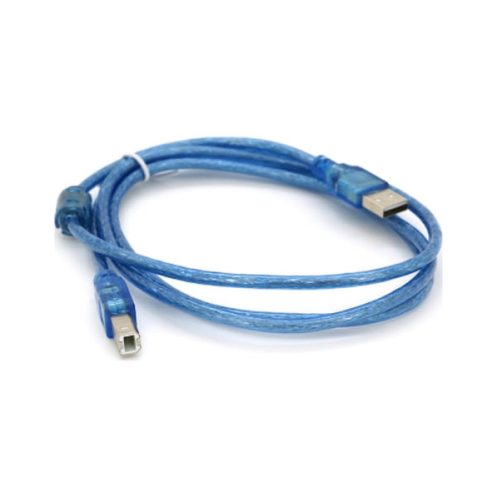 Кабель для принтера USB 2.0 AM/BM 1.5m 2x ferrite transparent Voltronic (YT-AM/BM-1.5T)