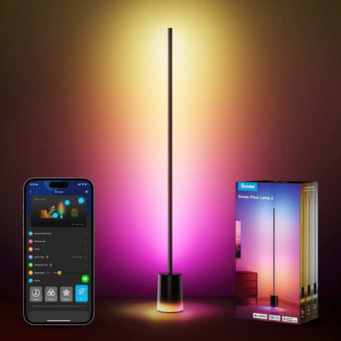 Світильник Govee H607C Floor Lamp 2, 1725Lm, RGBICWW, WI-FI/Bluetooth, black (H607C311)