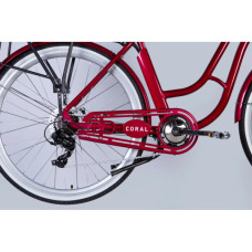 Електровелосипед Dorozhnik 28" eCORAL DD FR рама-19" 48B 17.5А*г 500Вт 2026 рубіновий (ELB-D-28-121)