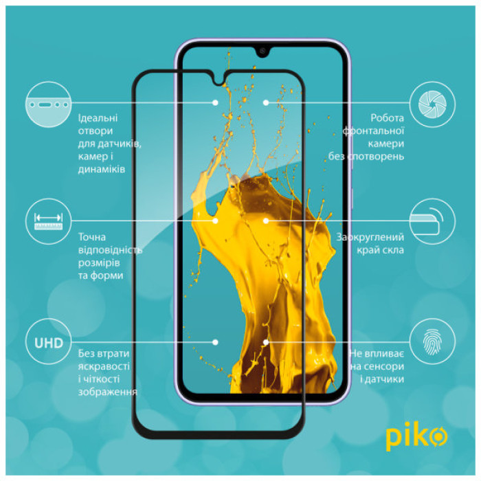 Скло захисне Piko Full Glue Samsung A34 5G Black (1283126559846)