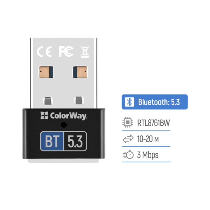 Bluetooth-адаптер ColorWay BT 5.3 (CW-AD-BT53)