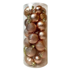 Ялинкова іграшка Chomik пластикові кульки компл. 31шт, 3см, рожево-пудрові (5900779877160_2)