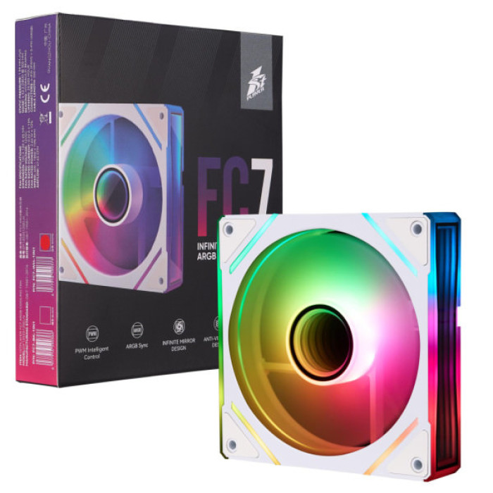 Кулер до корпусу 1stPlayer FC7 White (FC7-WH-1IN1)