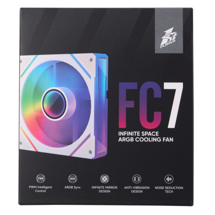 Кулер до корпусу 1stPlayer FC7 White (FC7-WH-1IN1)