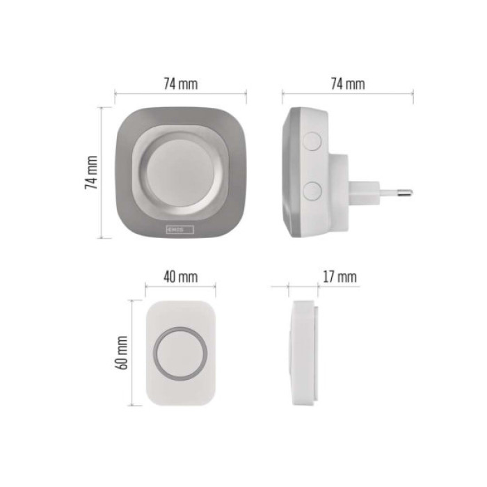 Дверний дзвінок EMOS бездротовий EMOS P5733S (P5733S)