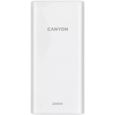 Батарея універсальна Canyon 20000mAh, Input 5V/2A, Output 5V/2.1A(Max), White (CNE-CPB2001W)