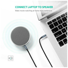 Кабель мультимедійний 3.5mm M to 3.5mm M 1.0m AV112 blue Ugreen (10685)