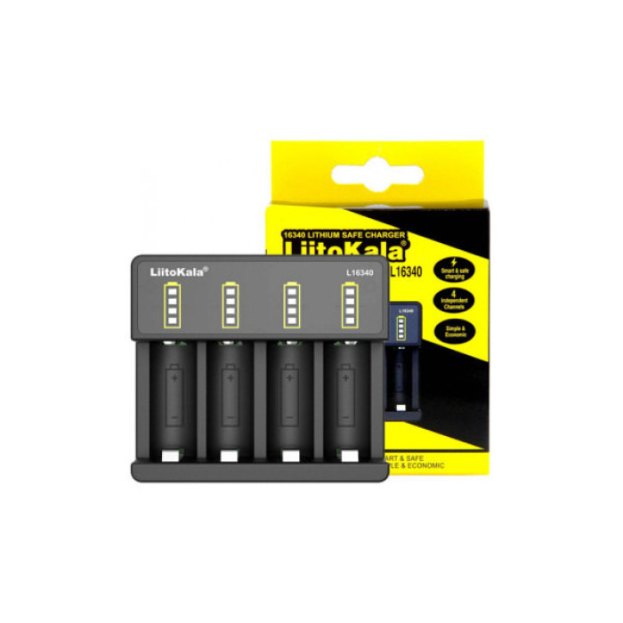 Зарядний пристрій для акумуляторів Liitokala 4 Slots, Li-ion, 16340, CR123A (Lii-L16340)