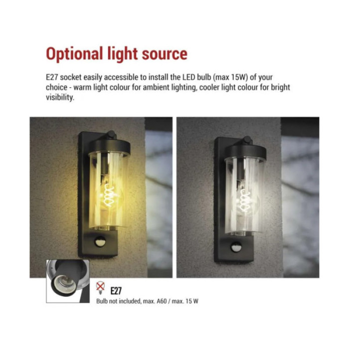 Світильник EMOS PIR E27 15 Вт IP44 (ZGC040P)