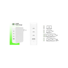 Зарядний пристрій Belkin 140W 3хUSB-С GAN PD PPS USB-A White (WCH014BTWH)