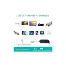 Кабель мультимедійний USB-C to HDMI M 1.8m 4K60Hz Choetech (XCH-M180GY)
