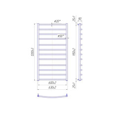 Сушарка для рушників MARIO Класік, 1200x630x120мм, нерж.сталь, хром (1.1.0111.01.P)