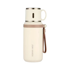 Термос Merlion з чашкою 0,6 л, білий (TermTea-600/White)