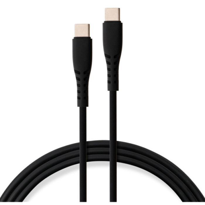 Дата кабель USB-C to USB-C 1.2m 100W Chip Silicon Black Vinga (VCDCCC21012SB)