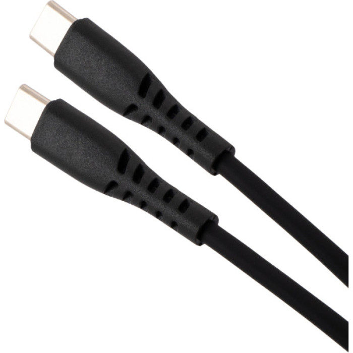Дата кабель USB-C to USB-C 1.2m 100W Chip Silicon Black Vinga (VCDCCC21012SB)