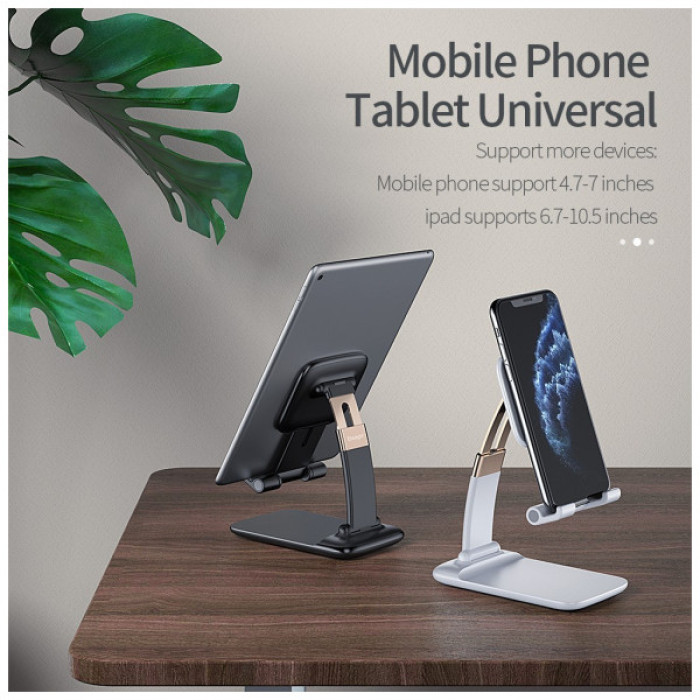 Підставка до планшета та телефона Knight Foldable Desk Mobile Phone Holder Stand (Alloy) White Essager (EZJZM-QS02)