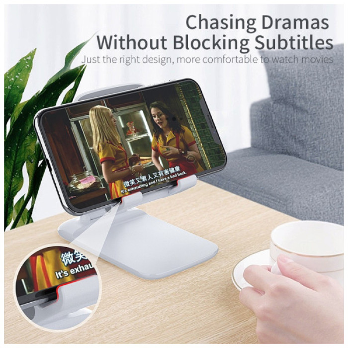 Підставка до планшета та телефона Knight Foldable Desk Mobile Phone Holder Stand (Alloy) White Essager (EZJZM-QS02)