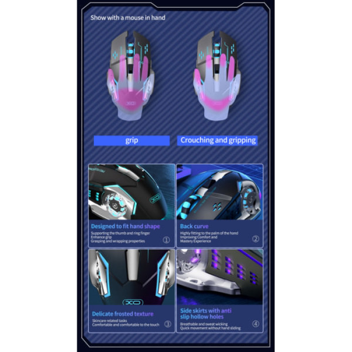 Мишка XO M10 Wireless Black/Silver (M10 Black+Silver)