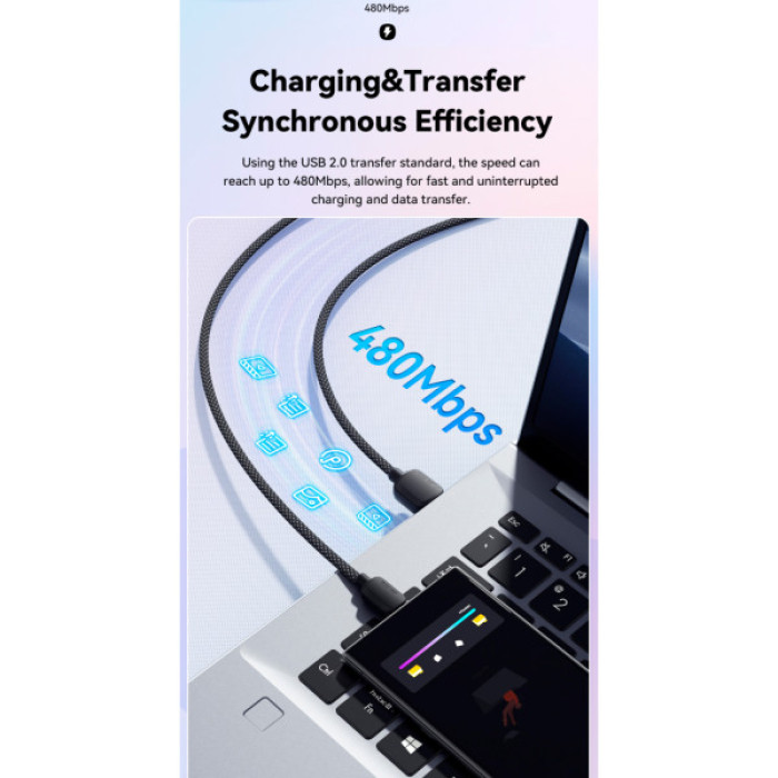 Дата кабель USB 2.0 AM to USB-C 2.0m 100W blue Essager (EXC7A-WLA03-P)