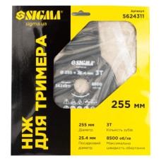 Ніж для тримера Sigma 255x25.4мм, 3Т (5624311)