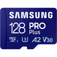 Карта пам'яті Samsung 128 GB microSDXC Pro Plus UHS-I U3 V30 A2 Class 10 + SD-adapter (MB-MD128SA/EU)