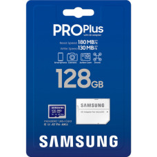 Карта пам'яті Samsung 128 GB microSDXC Pro Plus UHS-I U3 V30 A2 Class 10 + SD-adapter (MB-MD128SA/EU)
