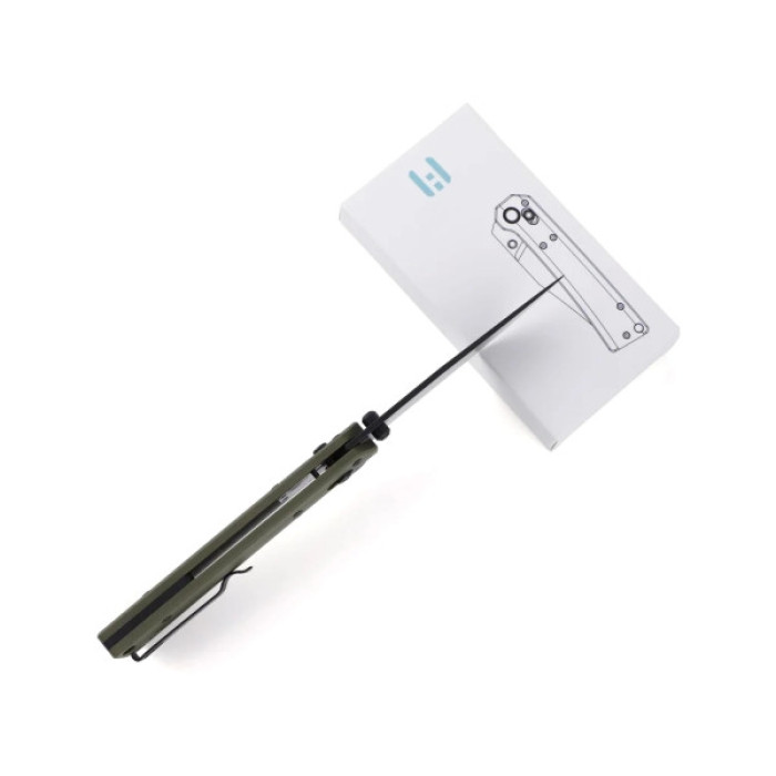 Ніж Hightron Pathwright, 14C28N, G10, зелений, чорний клинок (HK03GRN)