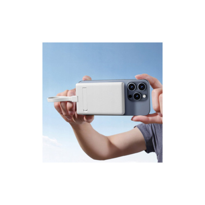 Батарея універсальна JOYROOM Magnetic Wireless 10000mAh 20W QC, USB-C In/Out White (JR-PBM01 / 6941237112545)