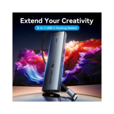 Концентратор Vention USB-C 7-in-1 USB-C PD + USB 3.2 + USB 3.0 + USB 2.0 + RJ45 + SD/TF + HDMI 0.15m (TGUHB)
