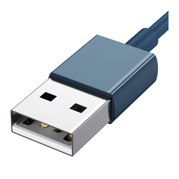 Дата кабель USB 2.0 AM to Lightning + Micro 5P + Type-C 1.5m 3.5A blue Baseus (CAMLTYS-03)