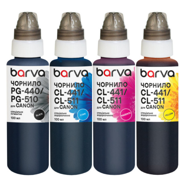 Чорнило Barva Canon PG-510BK pigm + CL-511C/M/Y 4x100 мл, special (CPG510-100-MP)