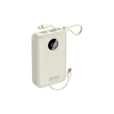 Батарея універсальна Dudao 20000mAh K14+ 22.5W, PD, QC, USB-A, USB-C(In/Out), with built-in USB-C/Lightning cables, White (6977196680023)